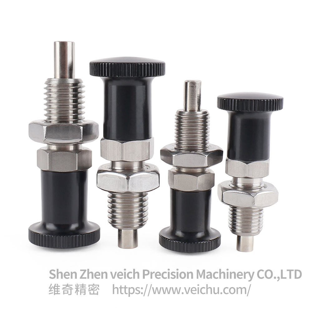 VCN210-BNK-Flat Stainless Steel Aluminum Knob Hand-Retractable Plungers