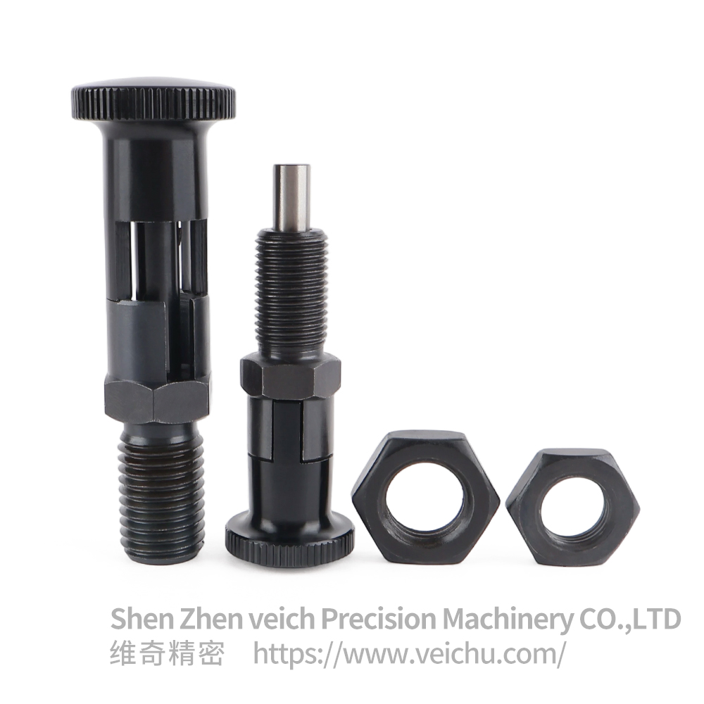 VCN210-CK-Flat Pin Carbon Steel Aluminum Knob Rest Position Type Spring Plunger