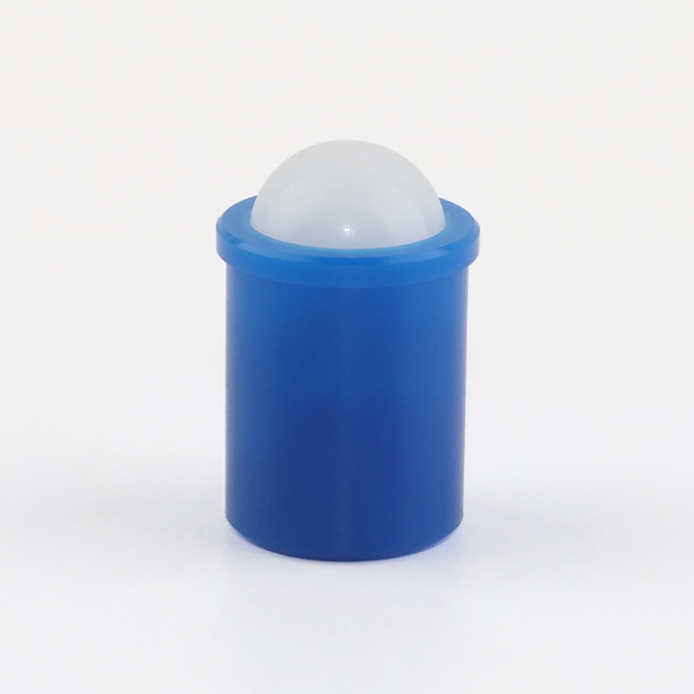 VCN410 Blue POM Ball Plunger - Press Fit,Flange