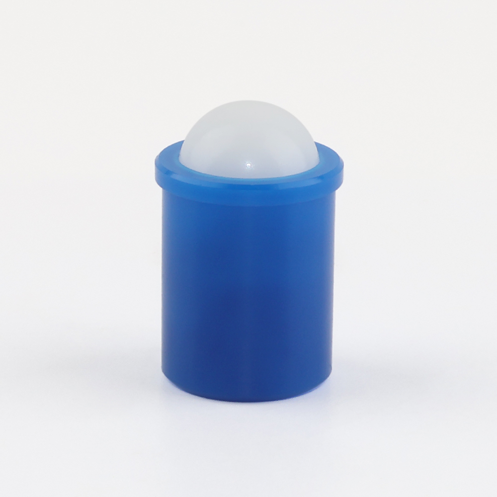 VCN410 Blue POM Ball Plunger - Press Fit,Flange