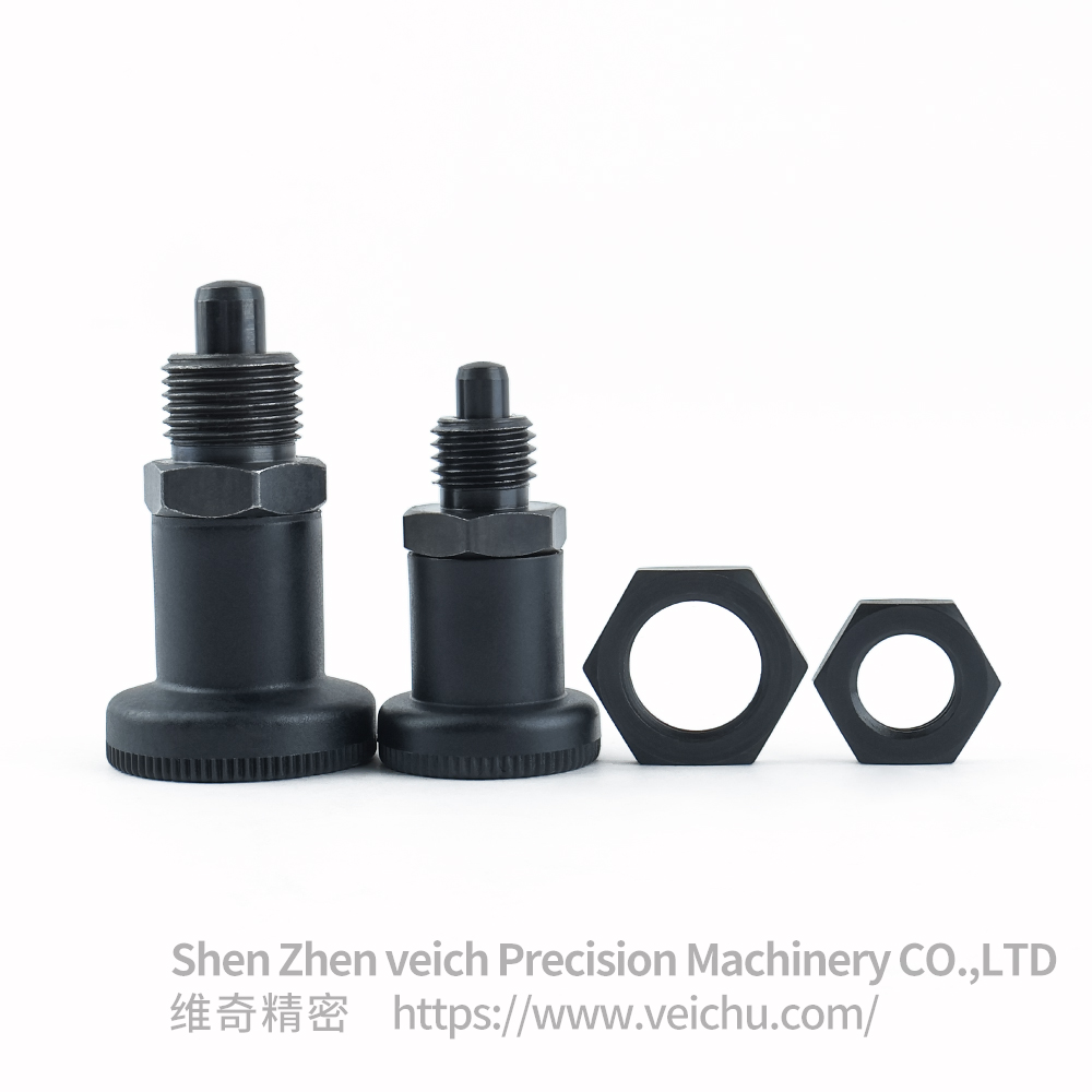 VCN216-BK-Black Carbon Steel Plastic Knob Sring plunger