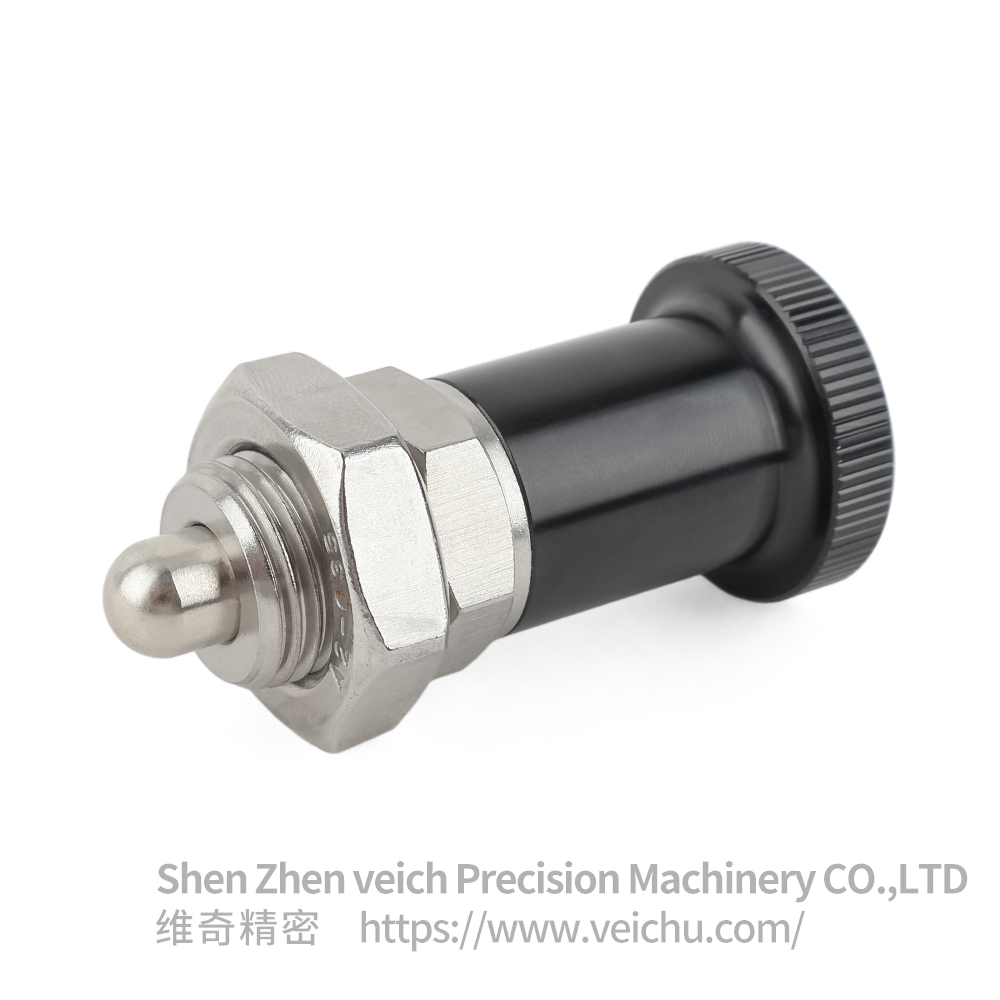 VCN214-BNK-Stainless Steel Aluminum Knob Dowel Spring Loaded Plunger