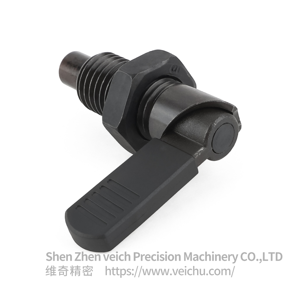 VCN226-BK LType Carbon Steel Retractable Spring Plunger with Lever Cap