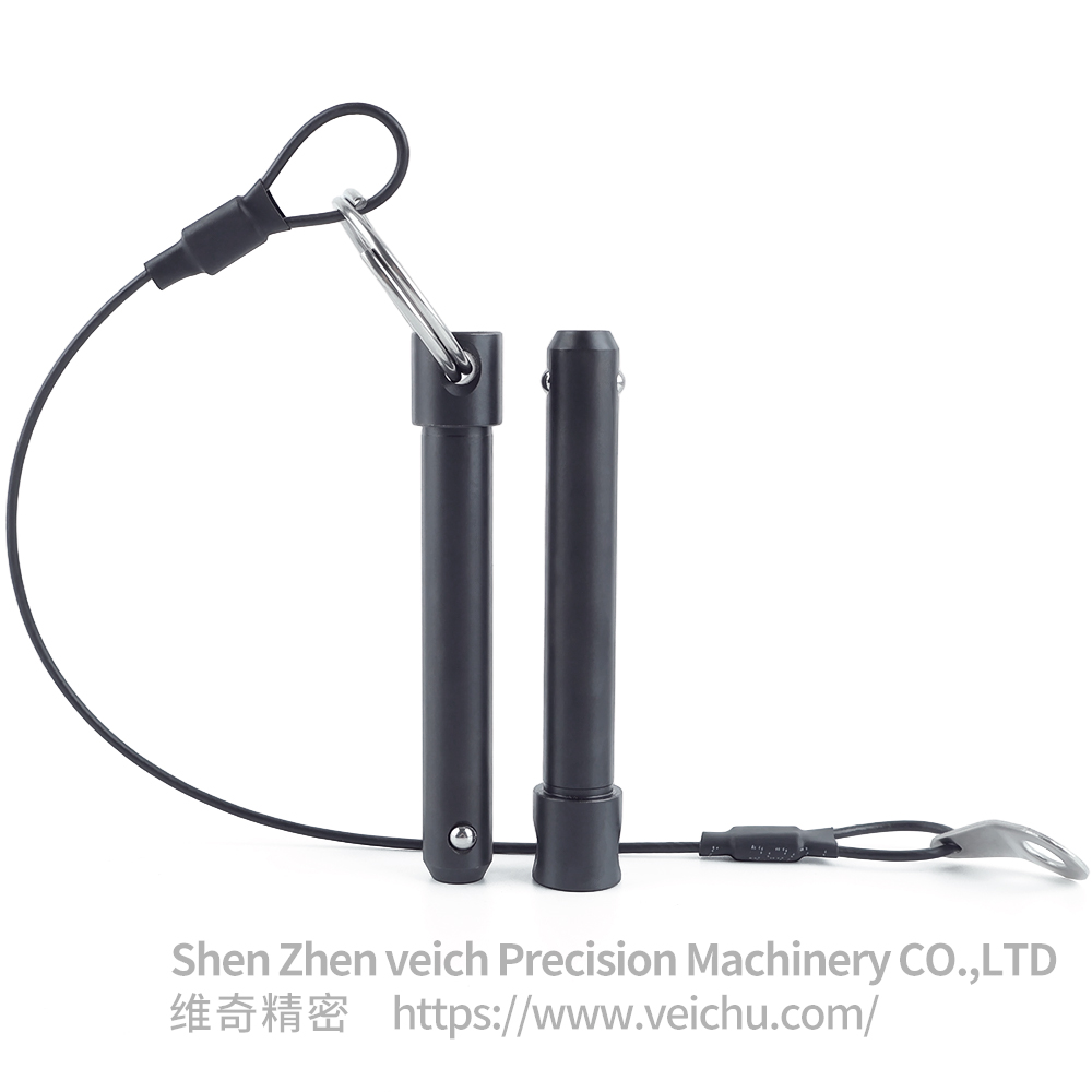  Stainless Steel Black Oxide Pull-ring Type Ball Lock Pin with Single Bead