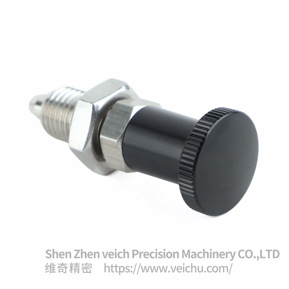 VCN210-BNK-Tapered Stainless Steel Aluminum Knob Hand-Retractable Plungers