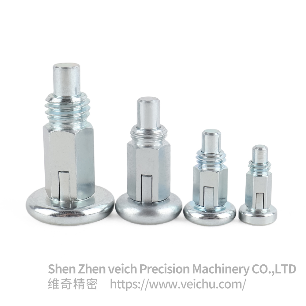 VCN231-C Rest Position Type Stainless Steel Mushroom head Hand-Retractable Plungers