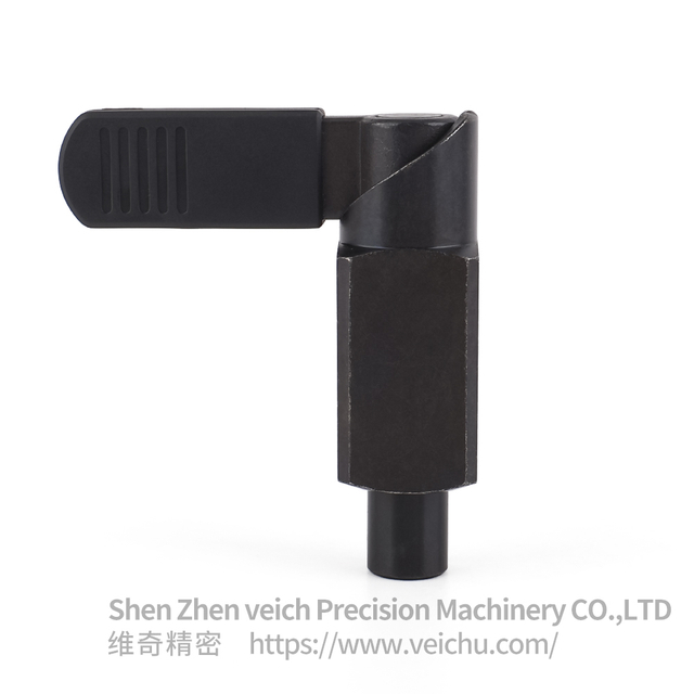 VCN256-BK Weldable L-Handle Carbon Steel All Black Spring Index Plunger