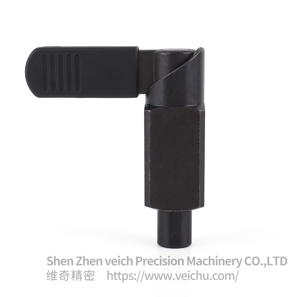 VCN256-BK Weldable L-Handle Carbon Steel All Black Spring Index Plunger