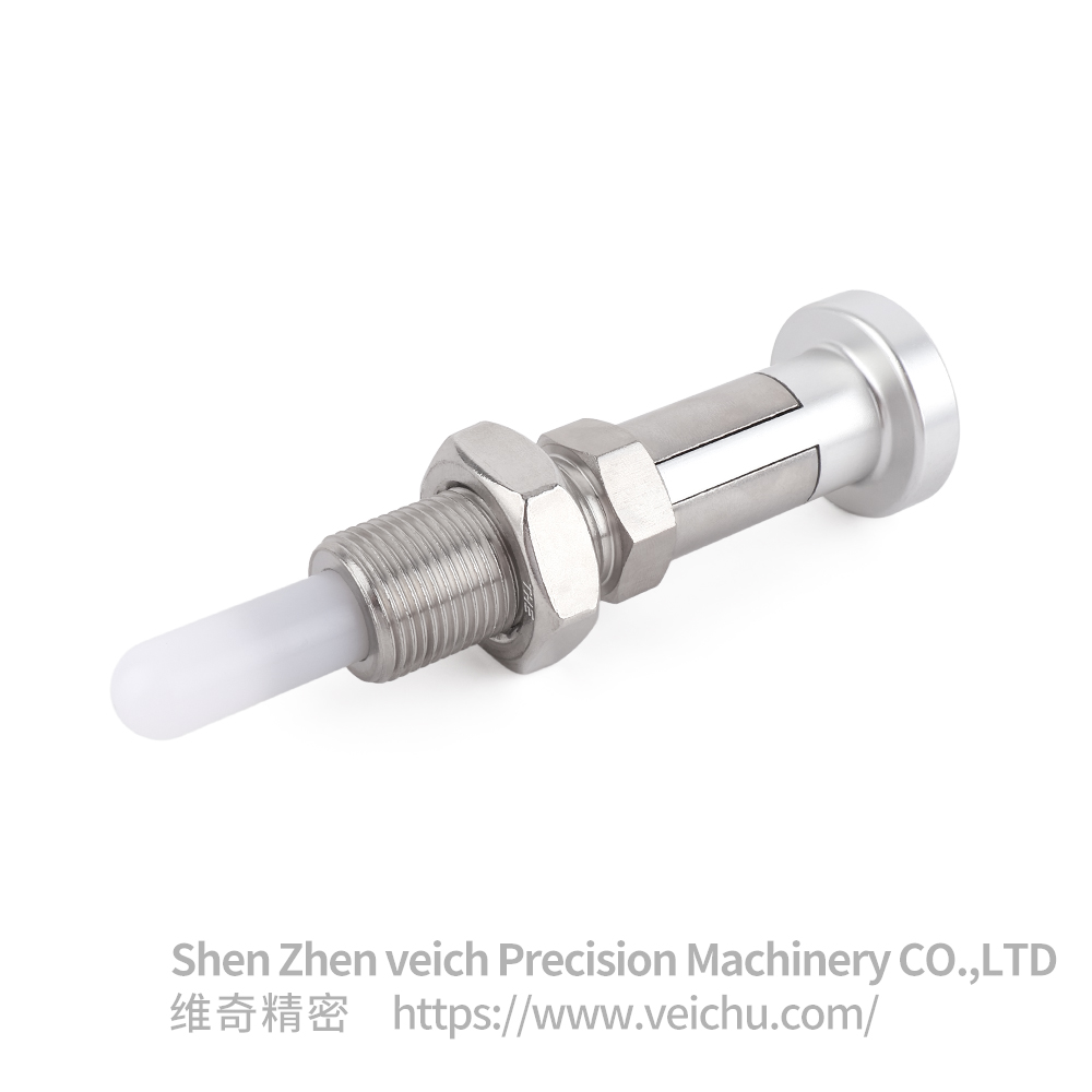 VCN253-YJ-Round Head Stainless Steel Long Style Indexing Plunger with Nylon 6 Pin