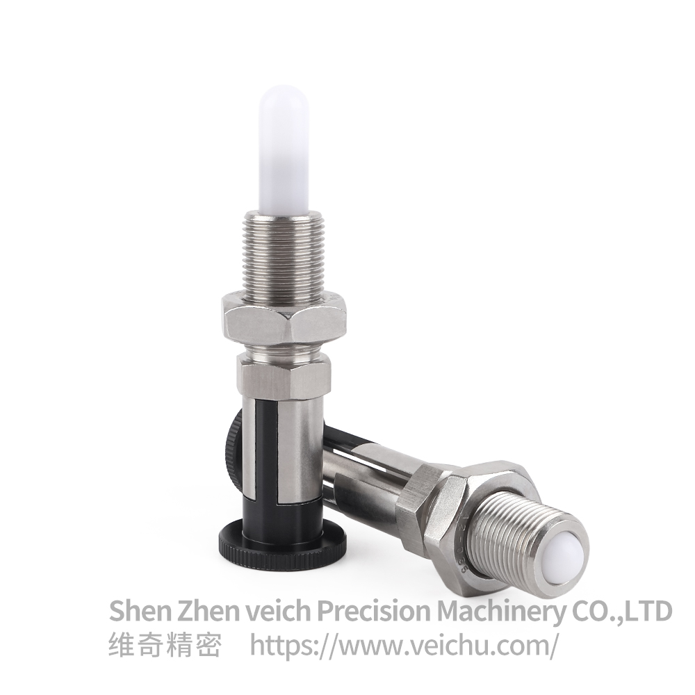 VCN253-HG-Black Head Stainless Steel Rest Position Type Indexing Plungers with Nylon 6 Pin