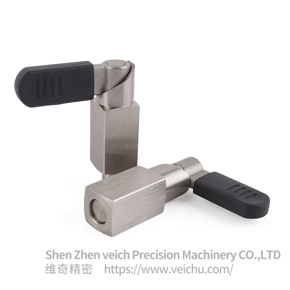 VCN256-BNK Weldable L-Handle Stainless Steel Spring Index Plunger