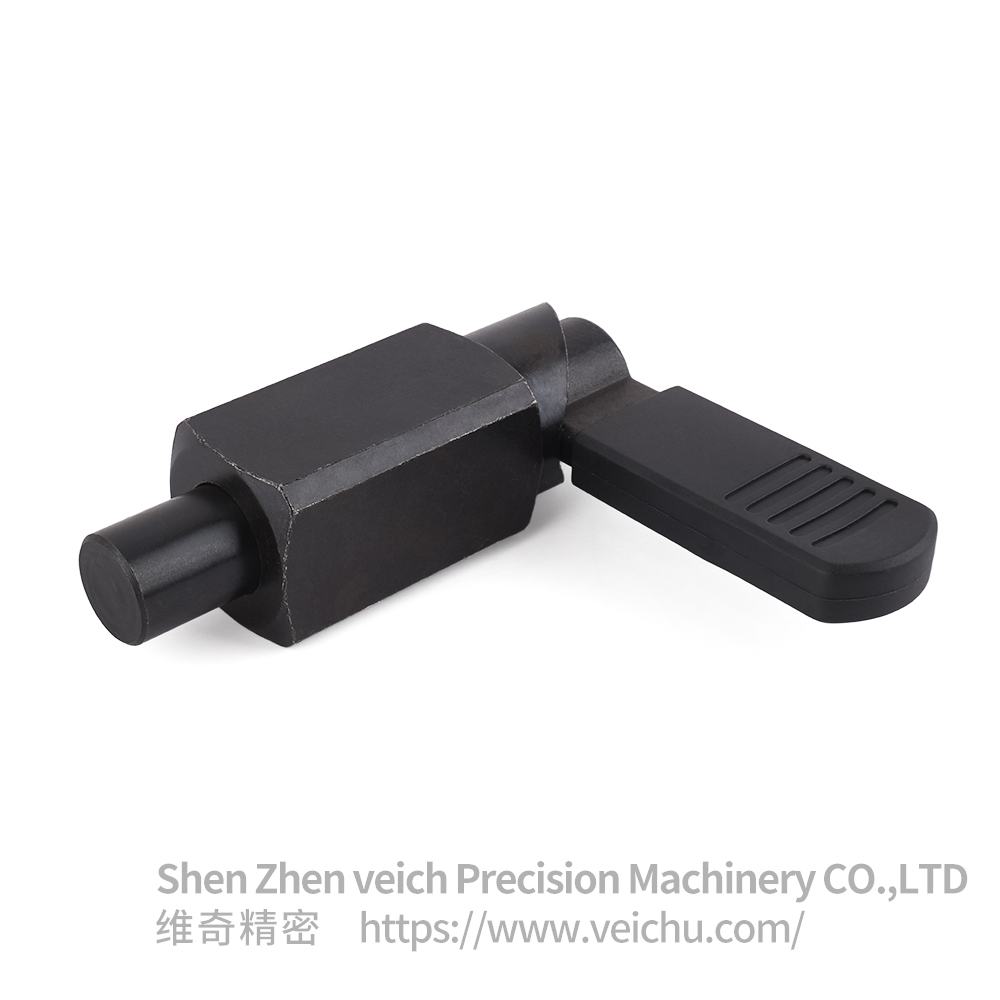 VCN256-BK Weldable L-Handle Carbon Steel All Black Spring Index Plunger