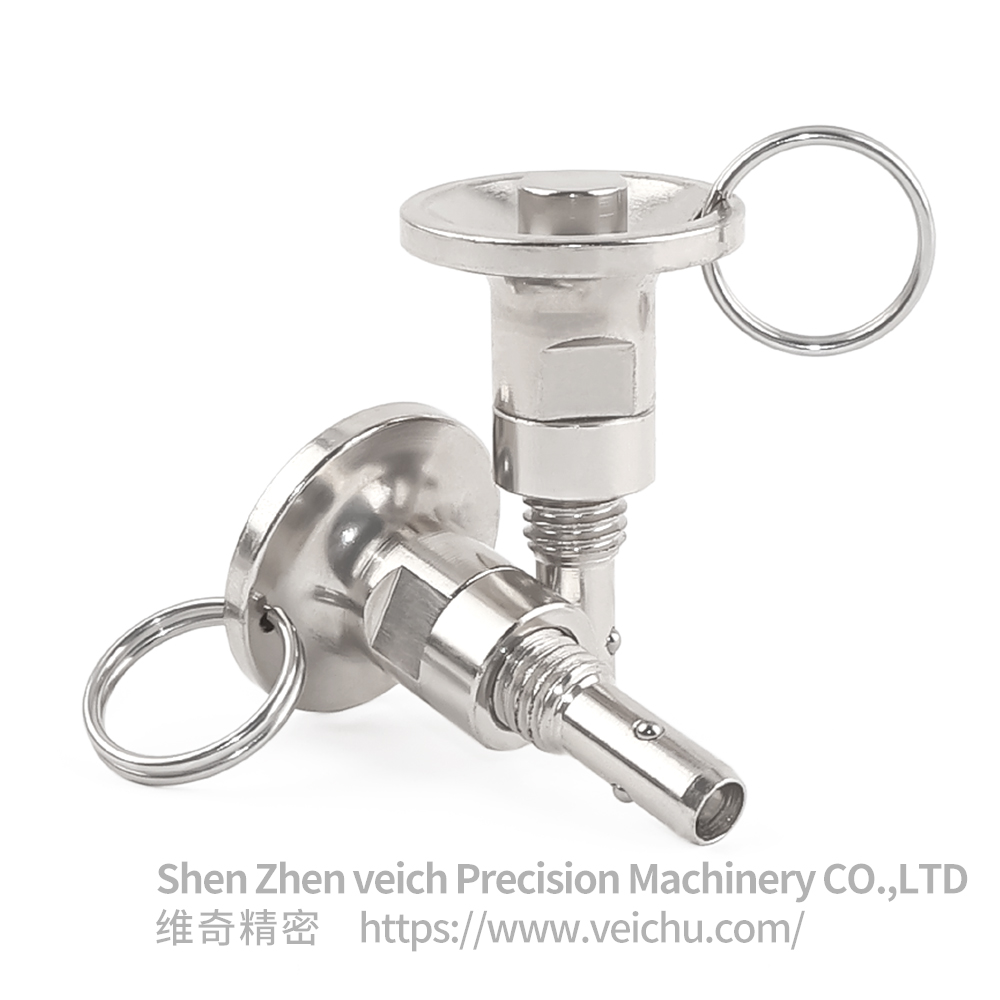 VCN125 Stainless Steel Push-botton Type Ball Lock Pin with Threaded And 3 Beads