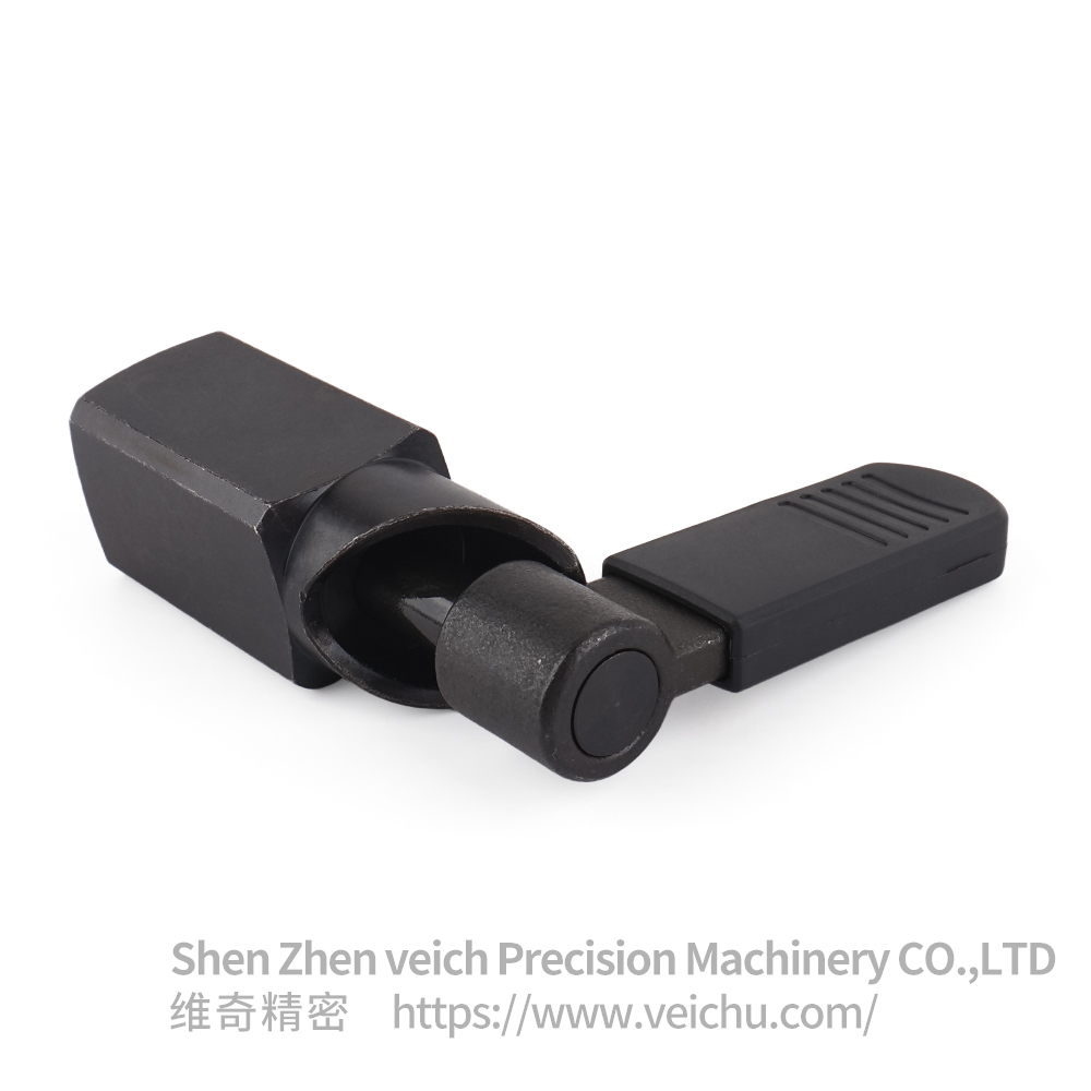 VCN256-BK Weldable L-Handle Carbon Steel All Black Spring Index Plunger
