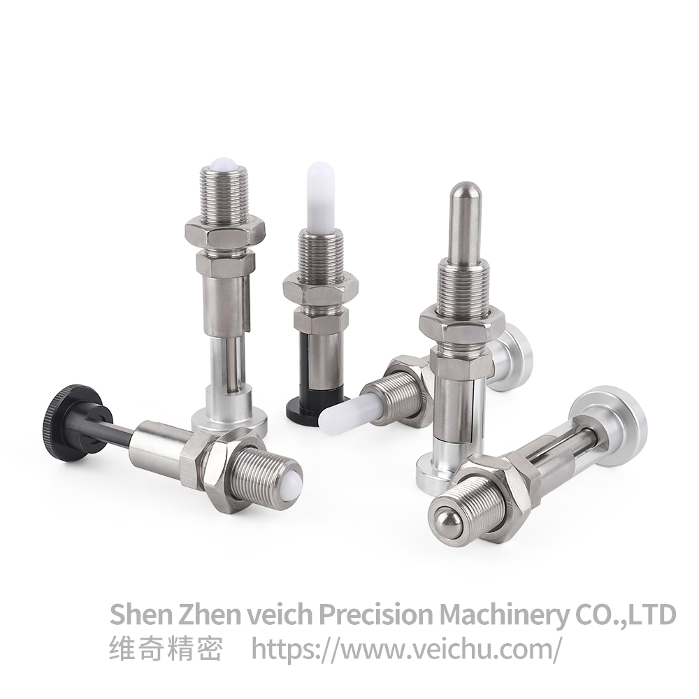 VCN253-YG-Round Head Stainless Steel Long Style Hand-Retractable Plungers
