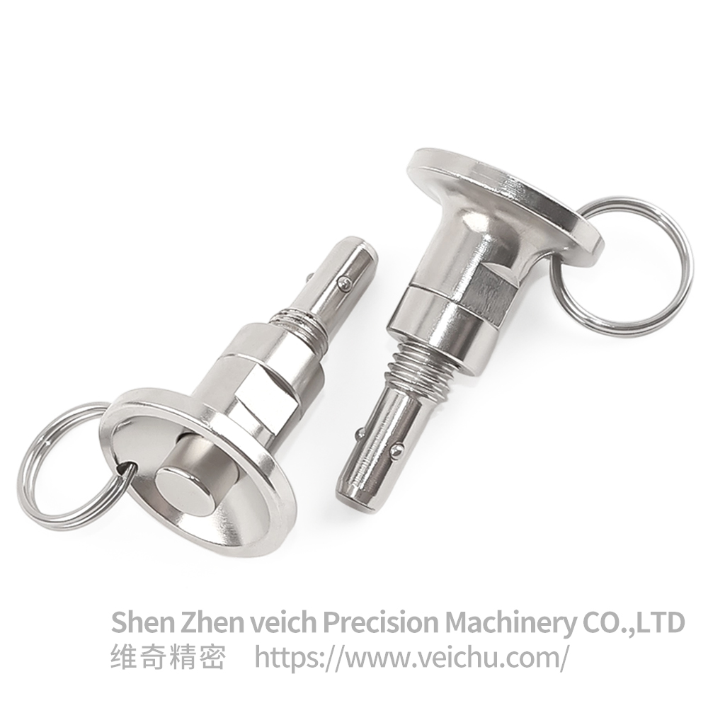 VCN125 Stainless Steel Push-botton Type Ball Lock Pin with Threaded And 3 Beads