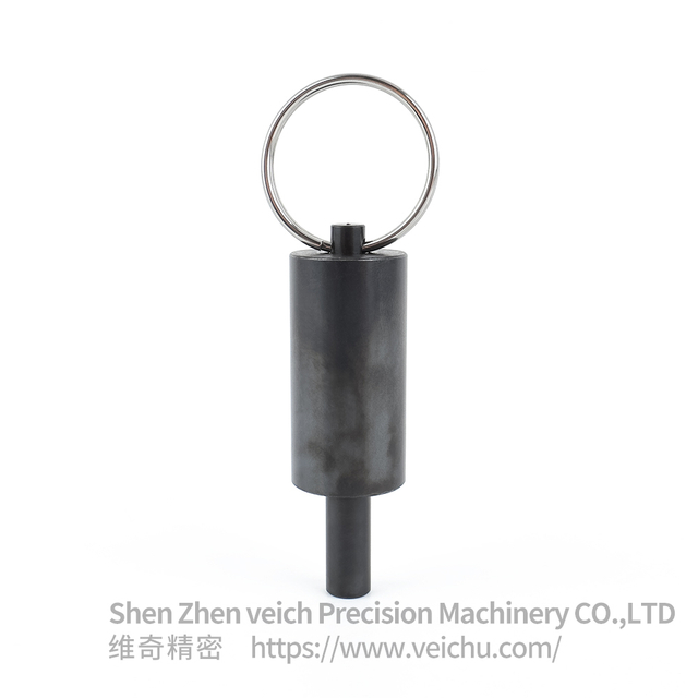 VCN237-L All Black Pull Ring Threadless Index Pin Index Plunger 