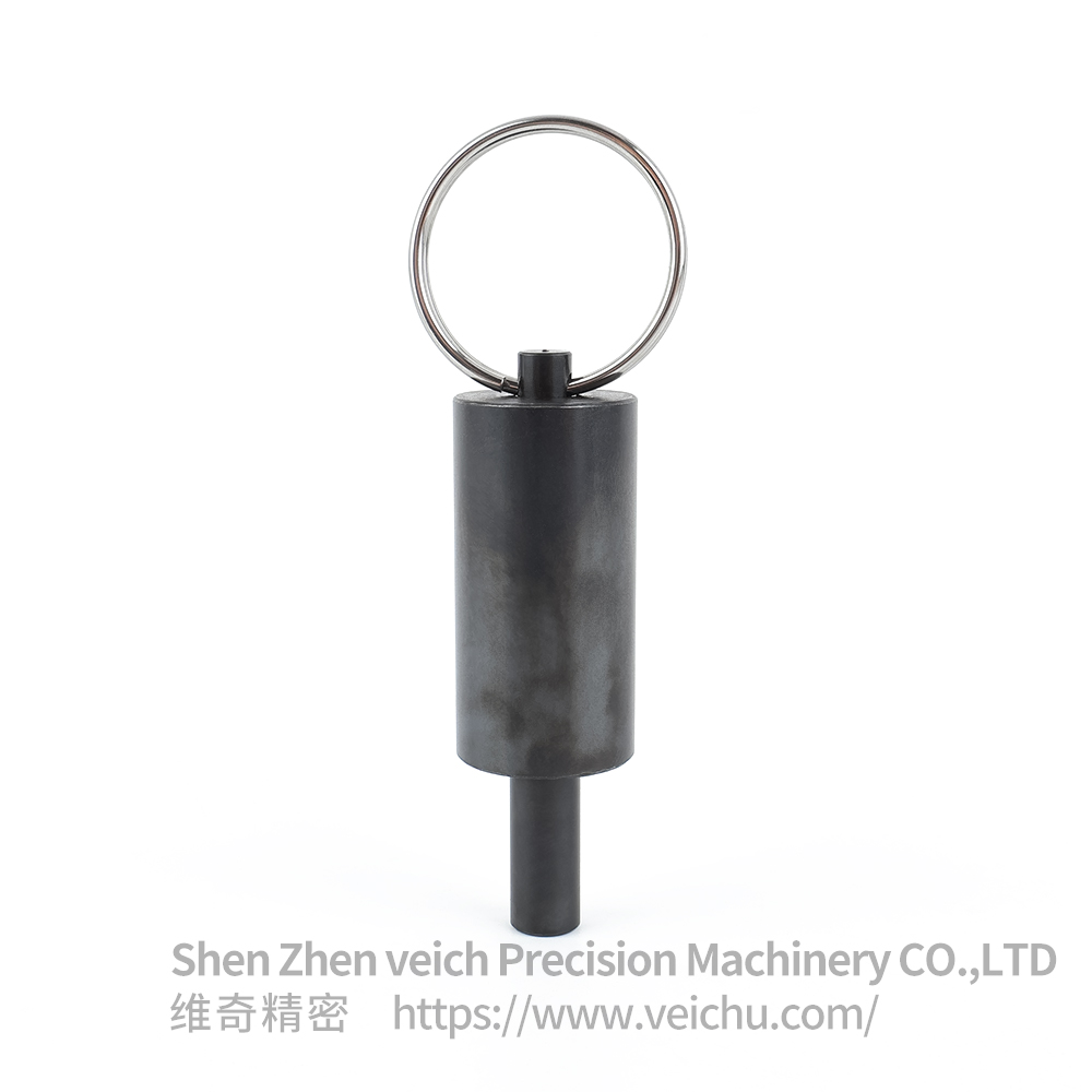 VCN237-L All Black Pull Ring Threadless Index Pin Index Plunger 