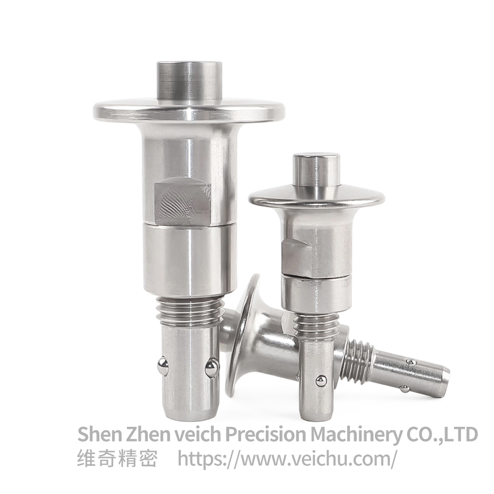 VCN126 Stainless Steel Push-botton Type 3 Beads Ball Lock Pin with Threaded 