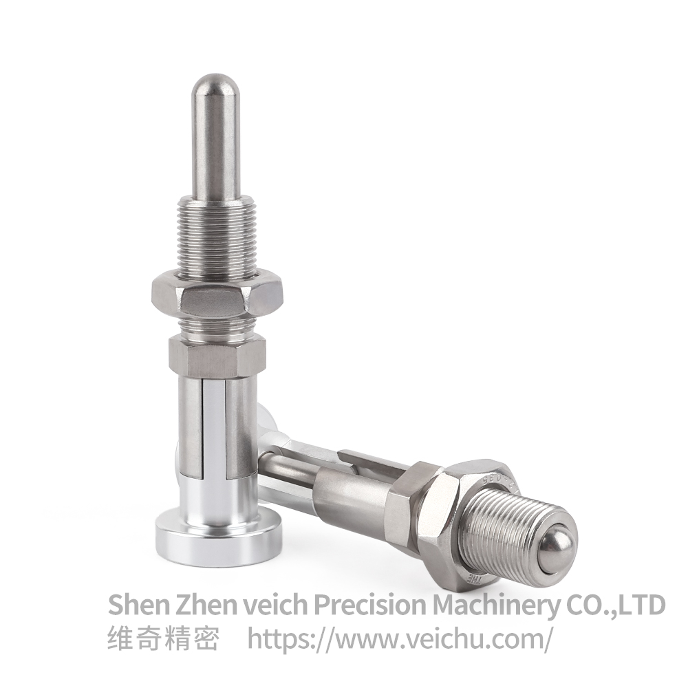 VCN253-YG-Round Head Stainless Steel Long Style Hand-Retractable Plungers