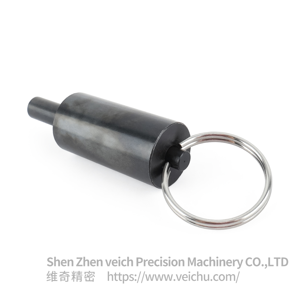 VCN237-L All Black Pull Ring Threadless Index Pin Index Plunger 