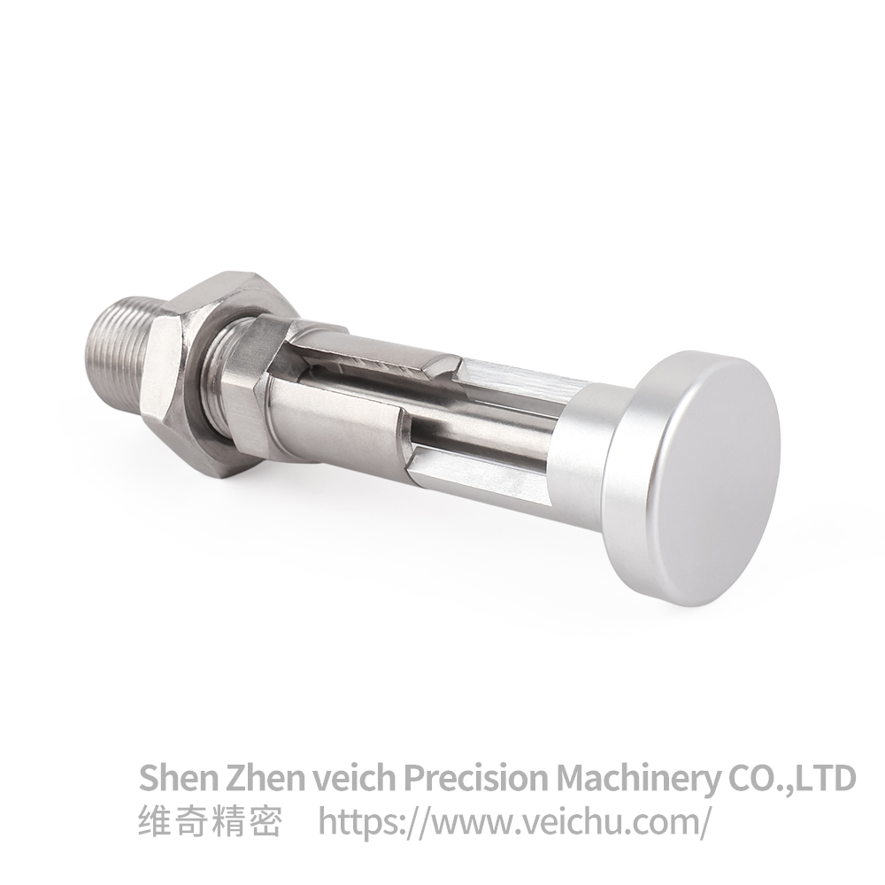 VCN253-YG-Round Head Stainless Steel Long Style Hand-Retractable Plungers