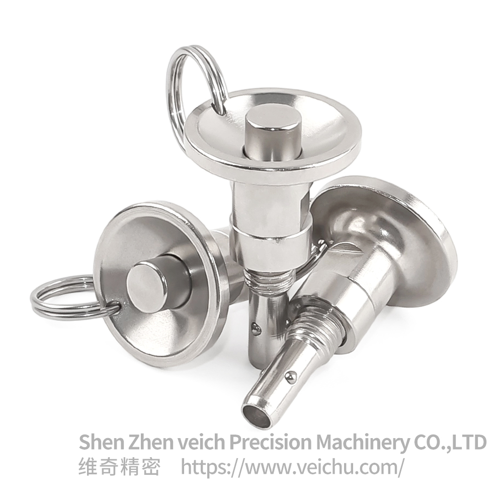 VCN125 Stainless Steel Push-botton Type Ball Lock Pin with Threaded And 3 Beads