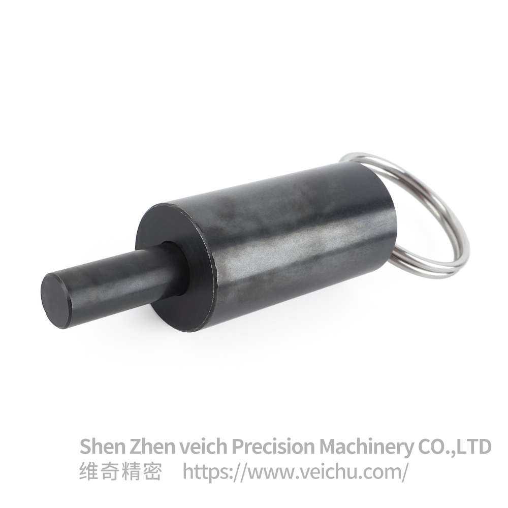VCN237-L All Black Pull Ring Threadless Index Pin Index Plunger 