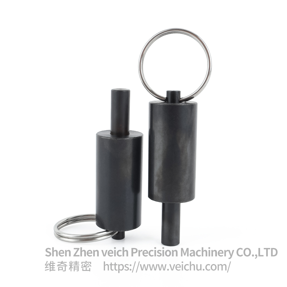 VCN237-L All Black Pull Ring Threadless Index Pin Index Plunger 
