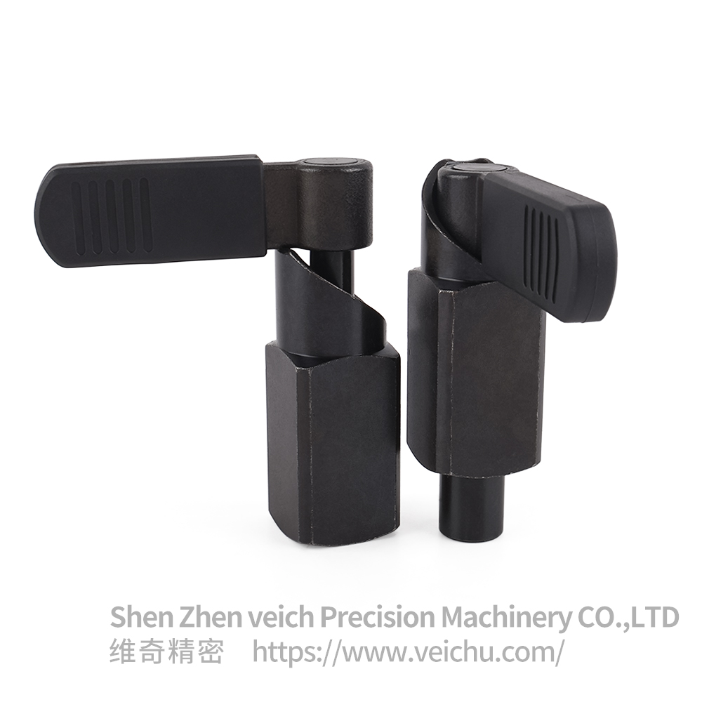 VCN256-BK Weldable L-Handle Carbon Steel All Black Spring Index Plunger